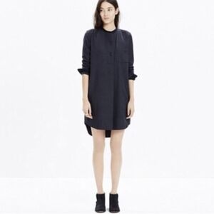 MADEWELL Flannel Wool Cotton Blend Shirtdress XS
